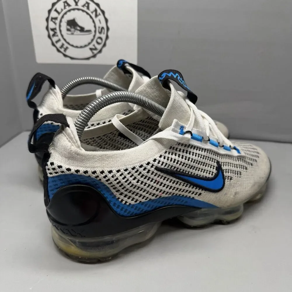 Nike Air VaporMax Flyknit Youth Sz 7Y White Blue Running DB1550-101 Women 8.5 - Picture 5 of 13